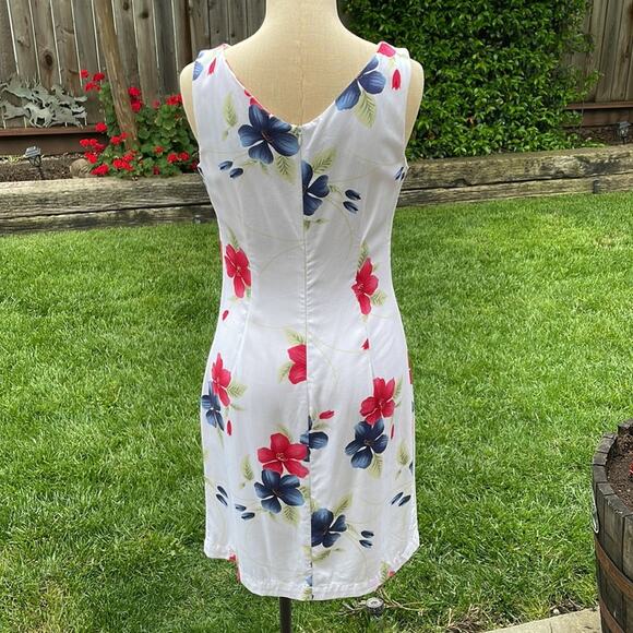 La Cabana Tropical Hawaiian Floral V-Neck Sleeveless Dress Women's Size Small - Picture 5 of 11